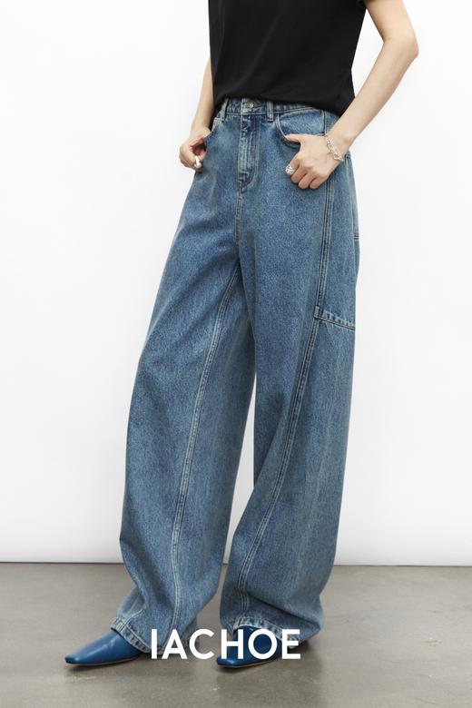 棉仓3531519007-秋季分割切线重设计感气球裤牛仔裤  显瘦宽松阔腿裤女( 商品图4