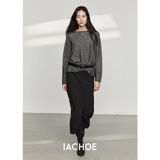 棉仓3561505012-秋季宽松无缝一体羊毛衫  静奢风羊毛羊绒蚕丝毛衣 商品图3