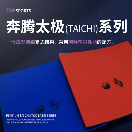 友谊729 奔腾系列 太极渐变海绵乒乓胶皮反胶粘性专业套胶 商品图3