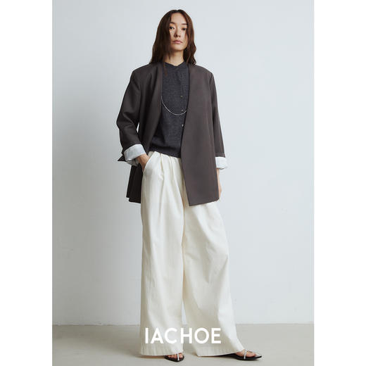 棉仓3521512003-【gentle woman】全羊毛V领西装    通勤宽松小西服外套 商品图3