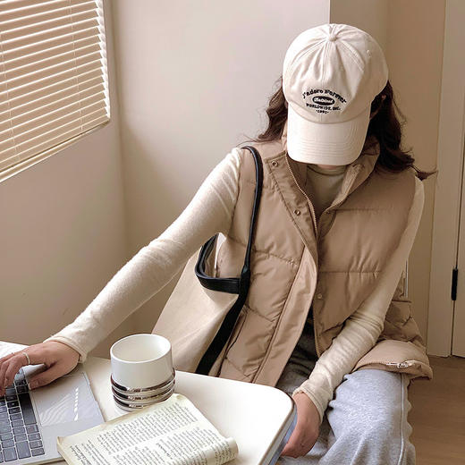 百媚生 短款羽绒棉马甲女士外搭宽松韩版外穿马夹背心外套 XY301 商品图3