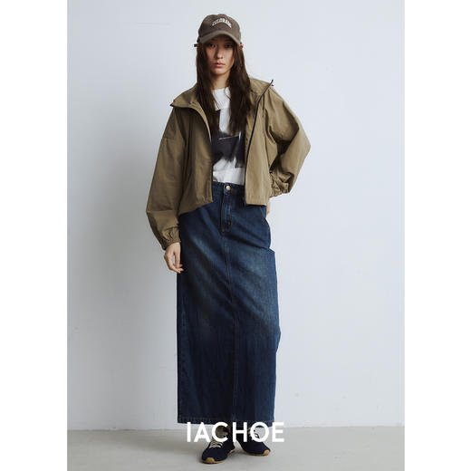 棉仓3561507001- jin口醋酸挺括有型夹克短外套  秋季宽松慵懒风设计感上衣 商品图1