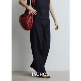 棉仓3531519008-秋季活性染色原色宽松阔腿牛仔裤   *显瘦原牛腰果裤