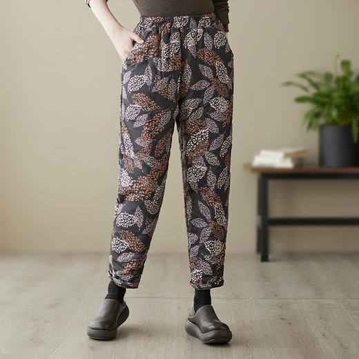 GYH 3610复古小碎花夹棉加厚棉裤休闲宽松萝卜裤 商品图1