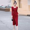 优雅气质百搭秋季新款时尚修身显瘦打底连衣裙LNS9638 商品缩略图4