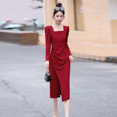 优雅气质百搭秋季新款时尚修身显瘦打底连衣裙LNS9638 商品图4