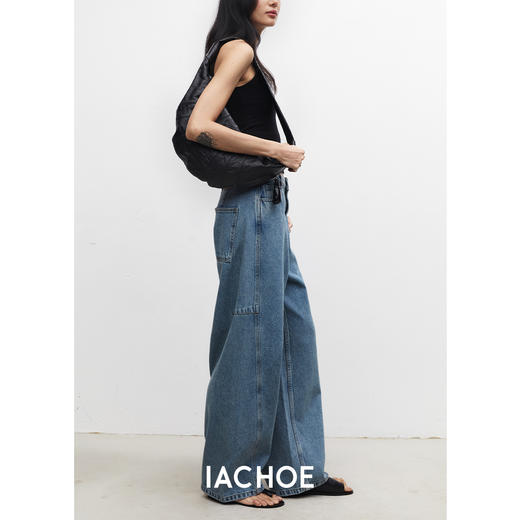 棉仓3531519007-秋季分割切线重设计感气球裤牛仔裤  显瘦宽松阔腿裤女( 商品图3