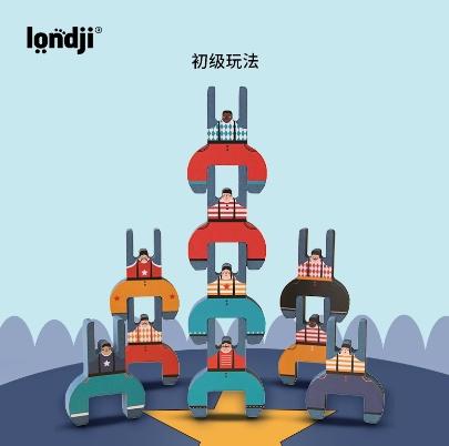 londji儿童进口木质玩具杂技演员 平衡游戏 商品图1