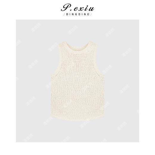 夏季新款百搭圆领纯色休闲针织无袖背心W6539 商品图0