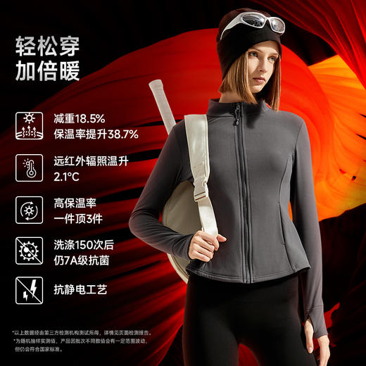 素湃Supield云感热力绒拉链开衫保暖打底衫修身女秋款7A抗菌透气 商品图2