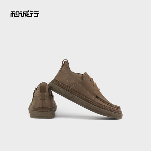 和诚行 2024秋冬新款复古真皮磨砂百搭系带休闲鞋男工装鞋1320082 商品图3