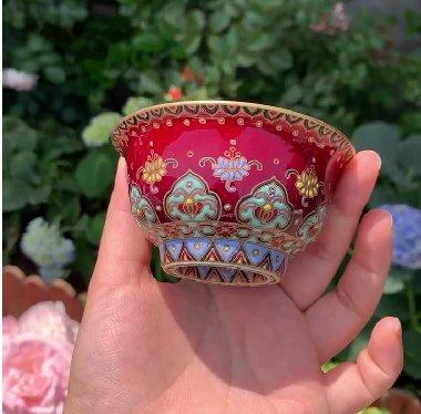 敦煌郎窑红压手杯 商品图0