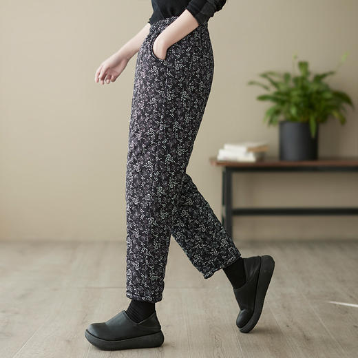 GYH 3610复古小碎花夹棉加厚棉裤休闲宽松萝卜裤 商品图2