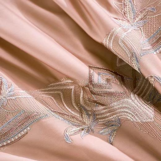 【7楼】富安娜素绣床单四件/国色系列·青竹丹枫，单被加大，橙 商品图2