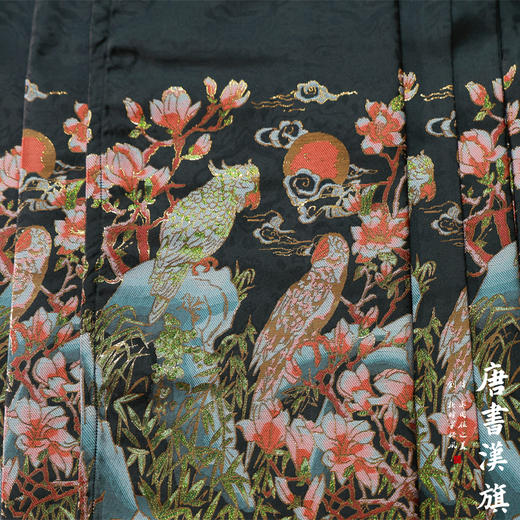 【玉堂春晓·曜石黑】马面裙织金妆花工艺改良国风新中式千里鹤套装 商品图6