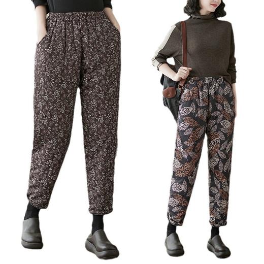 GYH 3610复古小碎花夹棉加厚棉裤休闲宽松萝卜裤 商品图4