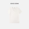 COCO ZONE 女士V领纯色休闲时尚短袖T恤 23C18260 商品缩略图2