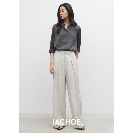 棉仓3531504011-清冷感慵懒风25磨米桑蚕丝衬衫 素绉锻bf风廓形真丝衬衫 商品图2