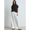 棉仓3561519001-秋季新品前身口袋白色牛仔裤  慵懒风宽松牛仔阔腿裤女 商品缩略图3