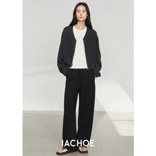 棉仓3561506001-【轻缩羊毛】秋装绵羊毛v领针织开衫外套  *毛衣开衫 商品图0