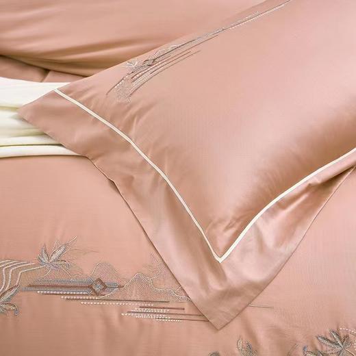 【7楼】富安娜素绣床单四件/国色系列·青竹丹枫，单被加大，橙 商品图3