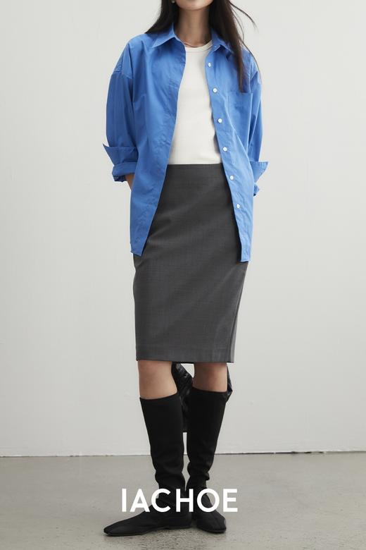 棉仓3531517014-秋冬通勤灰色半身裙  步履不停厚款直筒中裙 商品图4