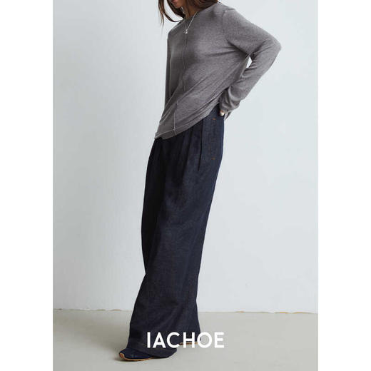 棉仓3561518003-秋季新款宽松显瘦松弛感阔腿裤  *沉淀原浆色牛仔裤女 商品图1