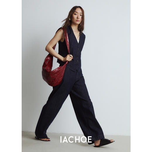 棉仓3531519008-秋季活性染色原色宽松阔腿牛仔裤   *显瘦原牛腰果裤 商品图1