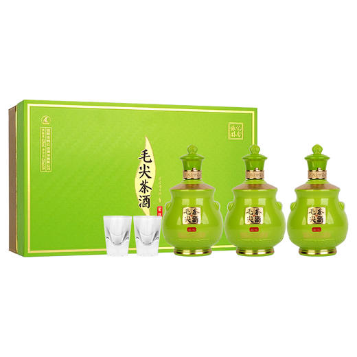 鸡公山名片毛尖茶酒茗液旅游纪念礼盒52度230ml*3瓶 商品图1
