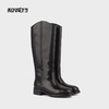 和诚行 2024秋冬新款时尚显瘦百搭长筒靴女复古真皮骑士靴0400241 商品缩略图0