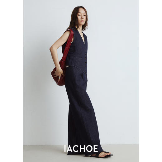 棉仓3531519008-秋季活性染色原色宽松阔腿牛仔裤   *显瘦原牛腰果裤 商品图2