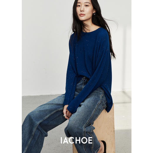 棉仓3561505008-秋装宽松满天星亮片羊毛衫毛衣*打底羊毛针织衫 商品图1