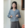 TZW-小香风花边复古短外套女2024秋冬新款高级感雾霾蓝圆领长袖上衣 商品缩略图3