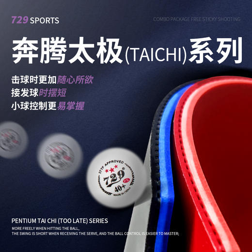 友谊729 奔腾系列 太极渐变海绵乒乓胶皮反胶粘性专业套胶 商品图2