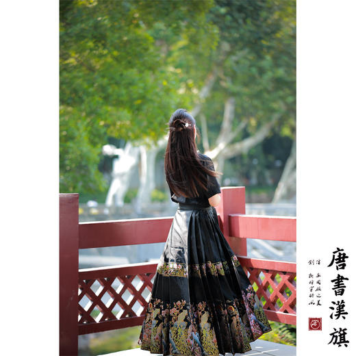 【玉堂春晓·曜石黑】马面裙织金妆花工艺改良国风新中式千里鹤套装 商品图1