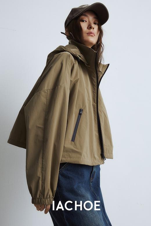 棉仓3561507001- jin口醋酸挺括有型夹克短外套  秋季宽松慵懒风设计感上衣 商品图4