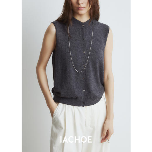 棉仓3561599005-秋季搭配bi备单品针织毛衣 羊毛羊绒针织单排扣马甲开衫 商品图0