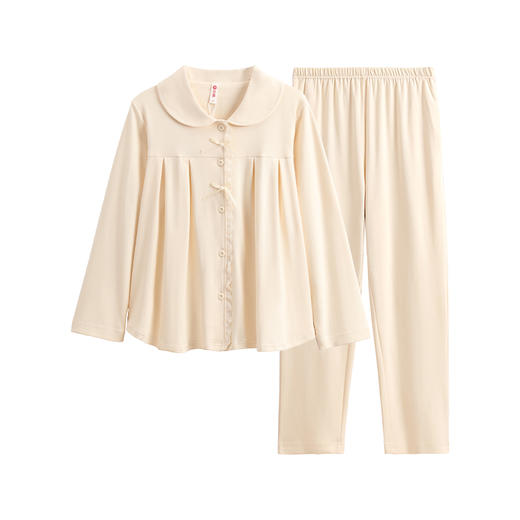 芬腾纯棉女士睡衣春秋季长袖开衫套装甜美宽松休闲大码全棉家居服 商品图4