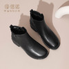 信诺女鞋真皮舒适时装靴子2024新款冬季短靴中老年加绒棉鞋妈妈鞋M615-9D 商品缩略图0