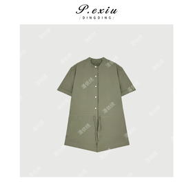 03-3潘依绣丁丁宠粉福利夏季新款抽绳高腰工装连体短裤W951