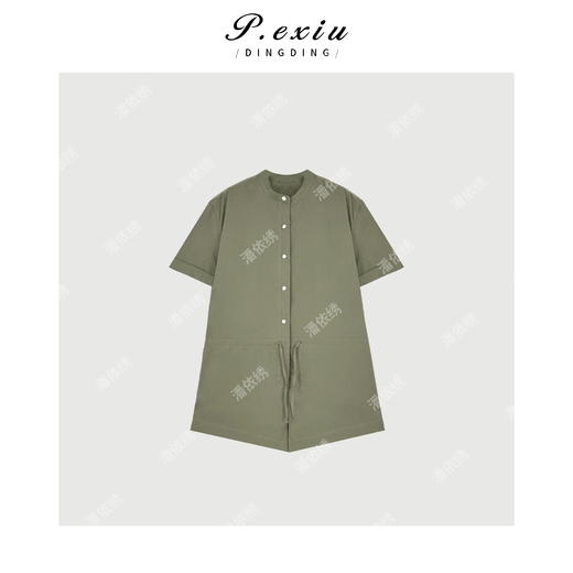 03-3潘依绣丁丁宠粉福利夏季新款抽绳高腰工装连体短裤W951 商品图0