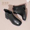 信诺真皮舒适短靴女款粗跟瘦瘦靴2024冬季新款加绒妈妈棉鞋女皮鞋M321-1D 商品缩略图2