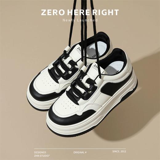 ZHR透气增高厚底板鞋女熊猫鞋2024新款秋季ins百搭休闲鞋女 商品图3