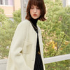 三彩2024冬新款香风外套绵羊毛夹棉毛呢大衣中长正肩圆领优雅女S 商品缩略图3