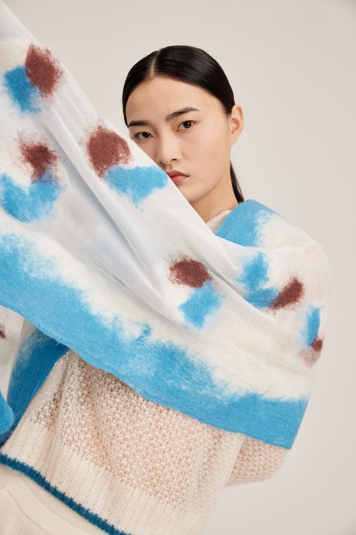 真丝手工毡羊绒围巾SJF95P546K 商品图4