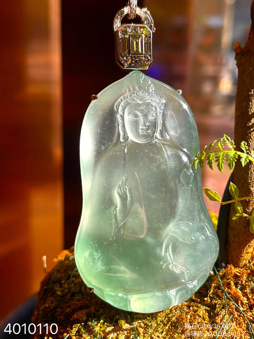 玻璃种艳绿观音吊坠【4010110】具体价格微信咨询 商品图5