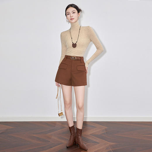 【高货wl】全新升级【铂金会员183/天猫249/差价66】(12845) 洛诗琳秋冬高领亲肤绵羊毛气质针织高领木耳边打底衫上衣 商品图3