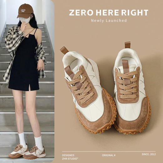 ZHR则则厚底增高运动鞋轻便软底女鞋2024秋季新款ins百搭休闲鞋女 商品图1