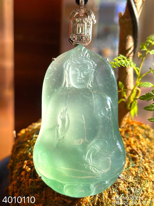 玻璃种艳绿观音吊坠【4010110】具体价格微信咨询 商品图6