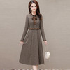 QYMHL-24A6638-Y 假两件厚款连衣裙女2024年春秋季新款木耳边拼结中长款A字裙 商品缩略图0